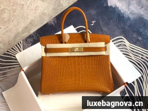 Hermes Birkin Bag Original Leather crocodile HBK35 brown