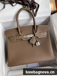 Hermes Birkin Bag Original Togo Leather 17825 Gray