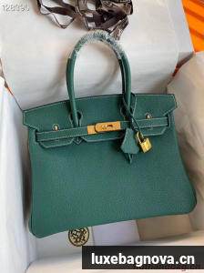 Hermes Birkin Bag Original Togo Leather 17825 Green