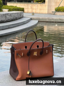 Hermes Birkin Tote Bag Original Togo Leather 6635 camel&coffce