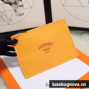 Hermes Cosmetic Bag H3700 Mango Yellow