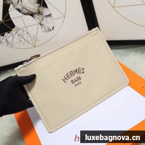 Hermes Cosmetic Bag H3700 Off White