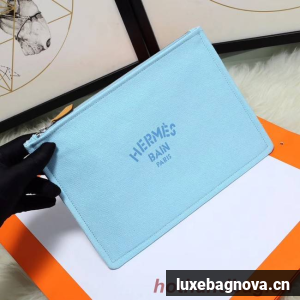 Hermes Cosmetic Bag H3700 Sky Blue