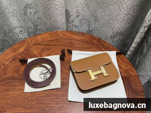 Hermes Epsom Leather Wallet Bag H8030 Brown