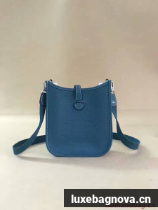 Hermes Evelyne original togo leather mini Shoulder Bag H15698 blue