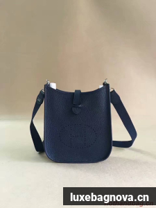 Hermes Evelyne original togo leather mini Shoulder Bag H15698 dark blue