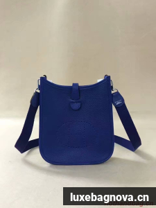 Hermes Evelyne original togo leather mini Shoulder Bag H15698 optic blue