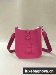 Hermes Evelyne original togo leather mini Shoulder Bag H15698 rose