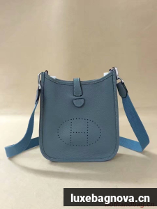 Hermes Evelyne original togo leather mini Shoulder Bag H15698 sky blue