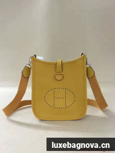 Hermes Evelyne original togo leather mini Shoulder Bag H15698 yellow