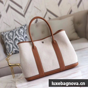 Hermes Garden Party 36cm Tote Bags Canvas Original HGP1927 Wheat