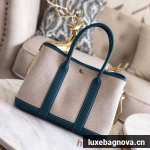 Hermes Garden Party 36cm Tote Bags Original Leather H3698 Blue