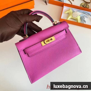 Hermes Kelly 19cm Shoulder Bags Epsom Leather KL19 Gold hardware Lavender