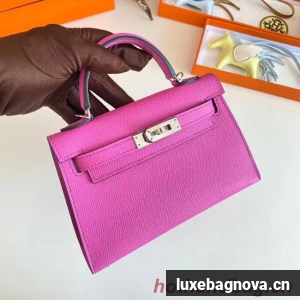 Hermes Kelly 19cm Shoulder Bags Epsom Leather KL19 Silver hardware Lavender