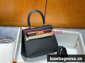 Hermes Kelly 20cm Shoulder Bags Epsom KL2750 black&gold