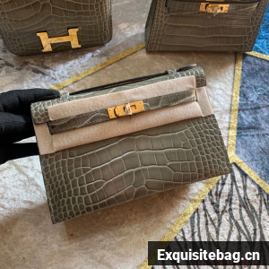 Hermes Kelly 22cm Tote Bag Original Leather KL22 gray