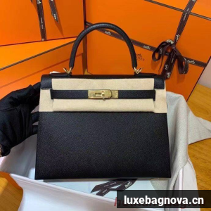 Hermes Kelly 28cm Shoulder Bags Epsom Leather KL28 Black