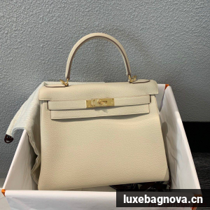 Hermes Kelly 28cm Shoulder Bags Togo Leather KL28 Cream