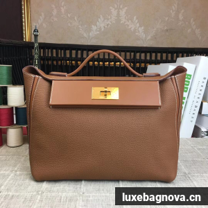 Hermes Kelly Original togo Leather Tote Bag H2424 Brown