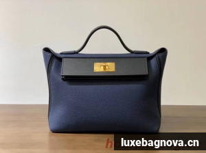 Hermes Kelly Original togo Leather Tote Bag H2424 royal blue