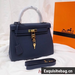 Hermes Kelly Shoulder Bag Original TOGO Leather KY3255 royal blue