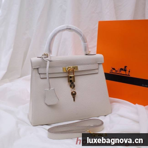 Hermes Kelly Shoulder Bag Original TOGO Leather KY3255 white