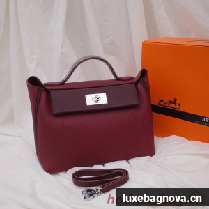 Hermes Kelly togo Leather Tote Bag H2424 Burgundy