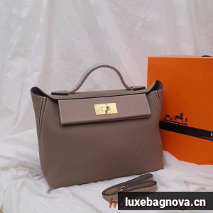 Hermes Kelly togo Leather Tote Bag H2424 grey