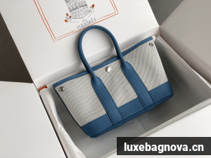 Hermes Mini Garden Party Tote Bags H3673 Blue