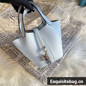 Hermes Mini Picotin 14 Lock Bags Original Togo Leather PL5302 White