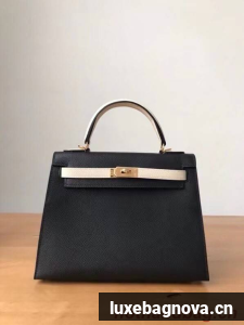 Hermes Original Epsom Leather KEL2578 black&cream