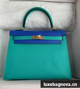 Hermes Original Epsom Leather KEL2578 skyblue&Electro optic blue