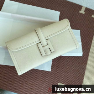 Hermes Original Espom Leather Clutch 37088 cream