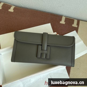 Hermes Original Espom Leather Clutch 37088 dark gray