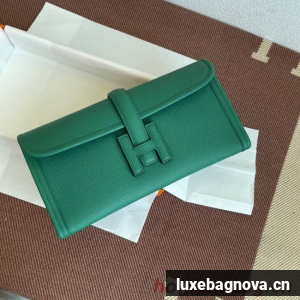 Hermes Original Espom Leather Clutch 37088 green