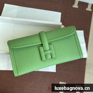Hermes Original Espom Leather Clutch 37088 light green