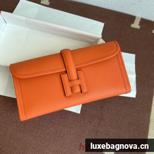 Hermes Original Espom Leather Clutch 37088 orange