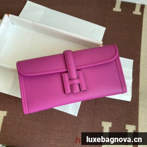 Hermes Original Espom Leather Clutch 37088 plum blossom