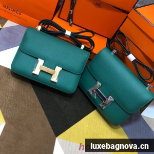 Hermes Original Espom Leather Constance Bag 5333 blackish green