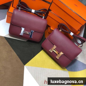 Hermes Original Espom Leather Constance Bag 5333 claret