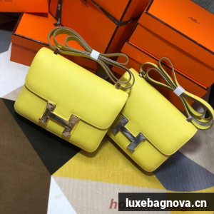 Hermes Original Espom Leather Constance Bag 5333 lemon