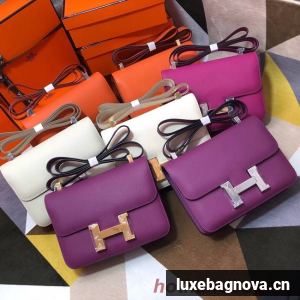 Hermes Original Espom Leather Constance Bag 5333 purple