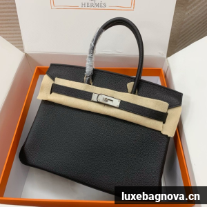 Hermes Original Togo Leather 30CM HB30O Black&Silver Hardware
