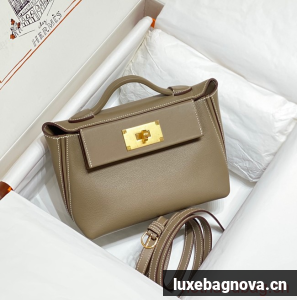 Hermes Original Togo Leather Bag H3621 gray