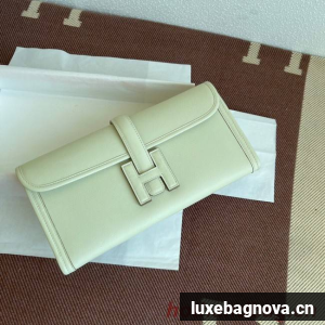 Hermes Original jige swift Leather Clutch 37088 cream