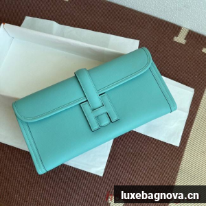 Hermes Original jige swift Leather Clutch 37088 light blue