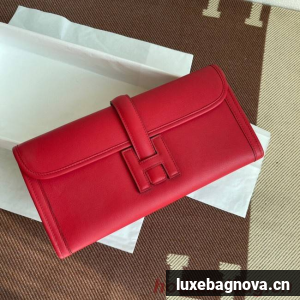 Hermes Original jige swift Leather Clutch 37088 red
