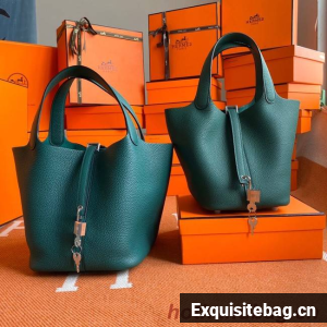 Hermes Picotin Lock Bags Original togo Leather PL3388 blackish green