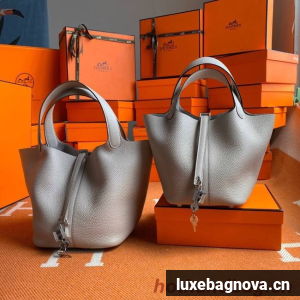 Hermes Picotin Lock Bags Original togo Leather PL3388 light gray