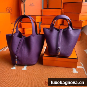 Hermes Picotin Lock Bags Original togo Leather PL3388 purple